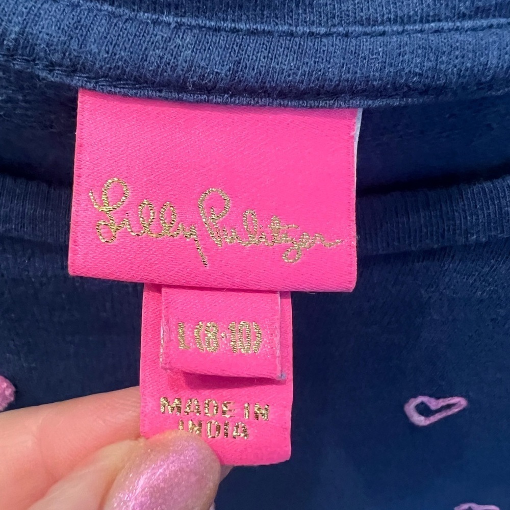 Lilly Pulitzer Mini Rami Heart Sweatshirt Top 8/10 - Picture 4 of 4